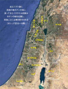 イスラエル12支族の地図